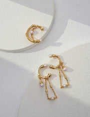 Sterling silver shell bead earrings