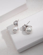 Sterling silver shell bead earrings