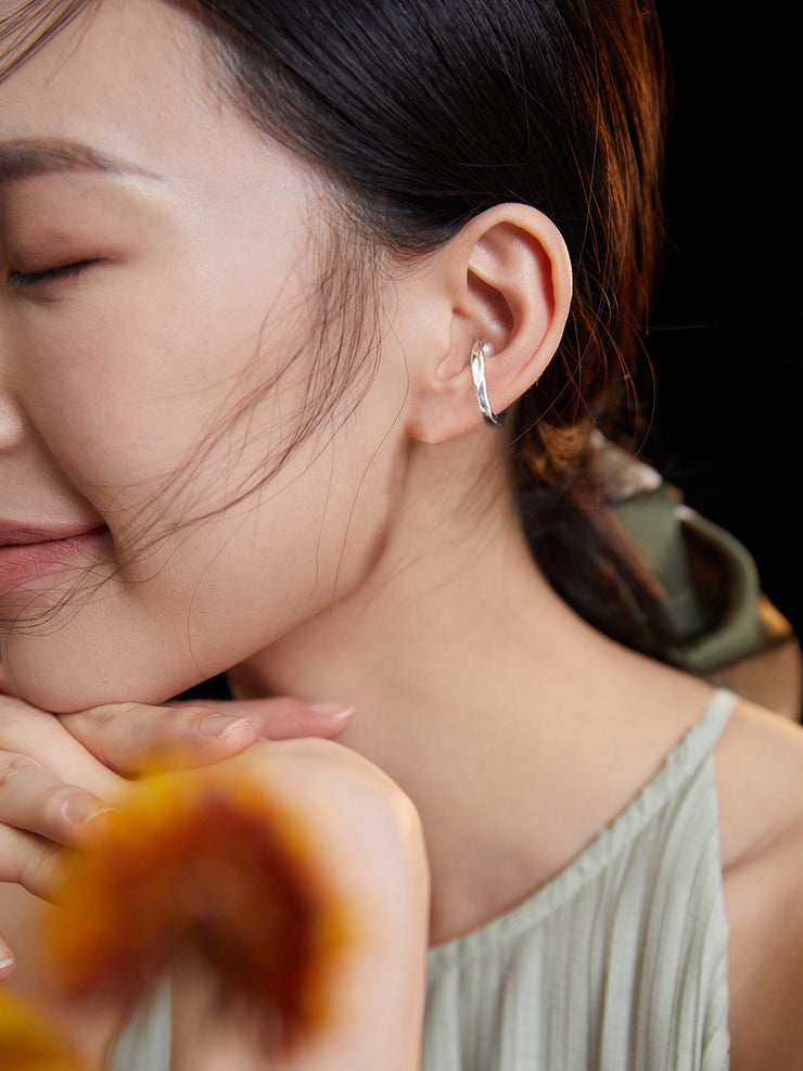 S925 Pearl ear cuff