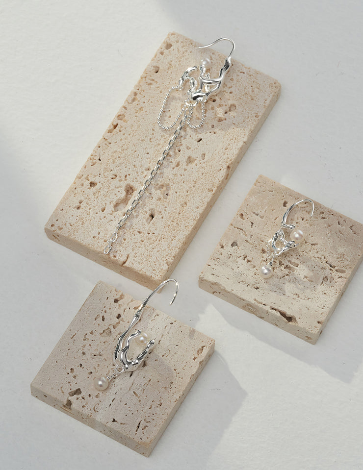 S925 silver pearl earrings