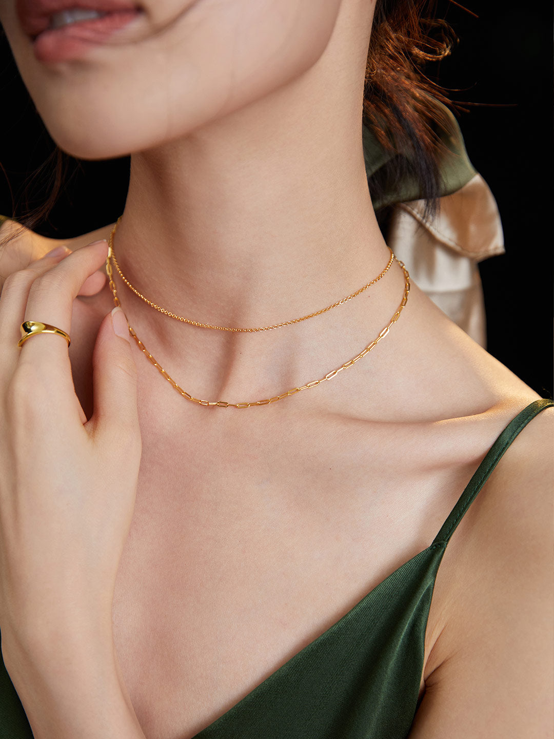 S925 sterling silver double layer silver necklace – yydsboutique